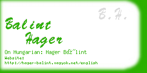 balint hager business card